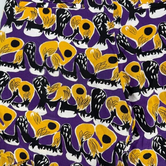 MARNI Silk Drop Crotch Cropped Pants Size 4 Purple Orange - Picture 5 of 10